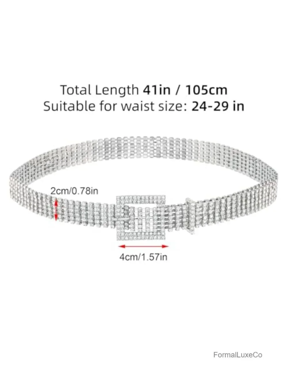 Crystal Rhinestone Waist Belt for Women Bling Dress Belts